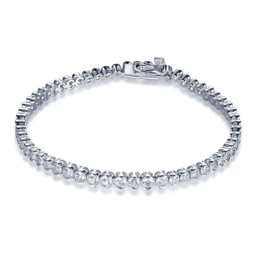 Wholesale Silver CZ Round Cut Lab Created Diamond Small Tennis Bracelet