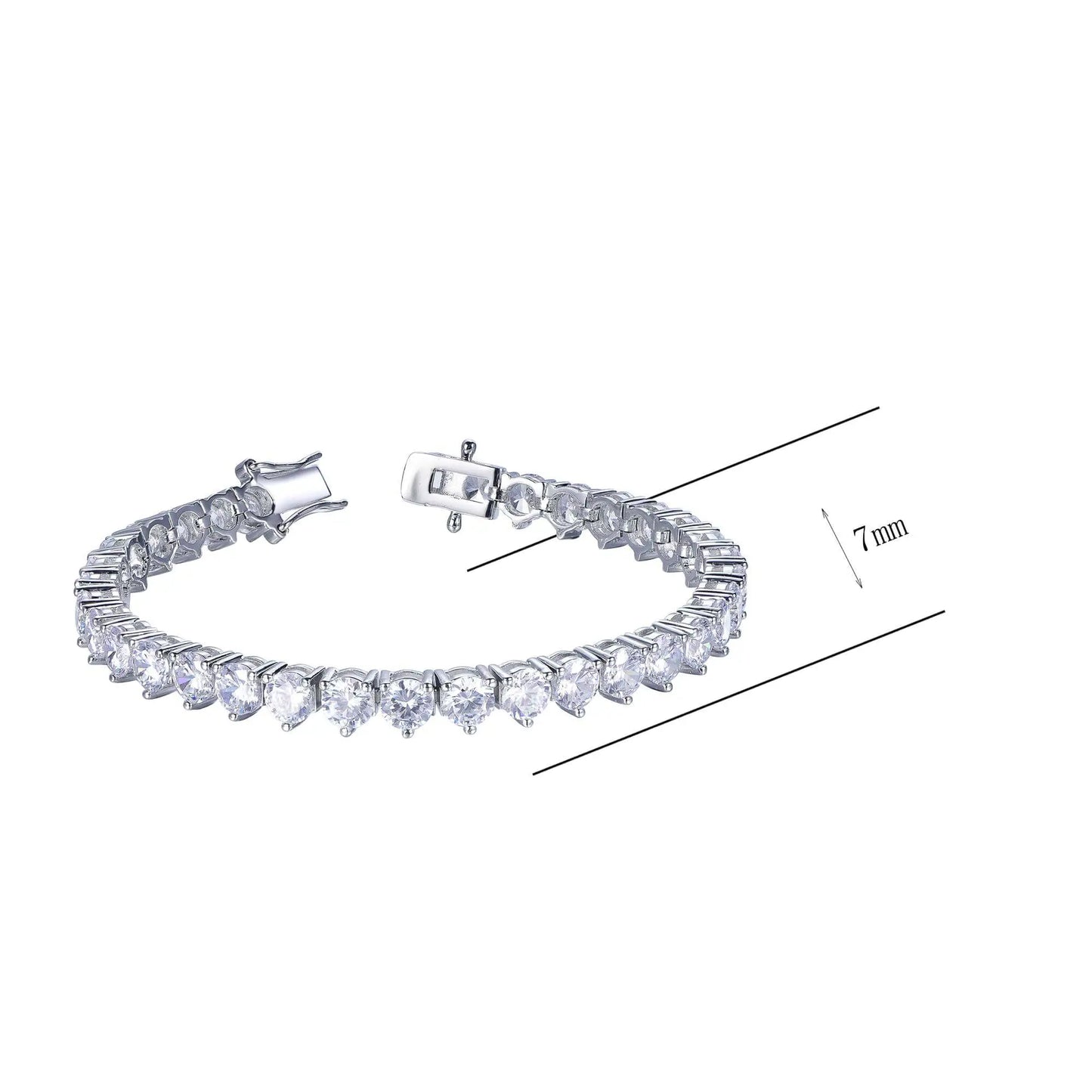 Wholesale Silver CZ Round Cut Lab Diamond Tennis Bracelet