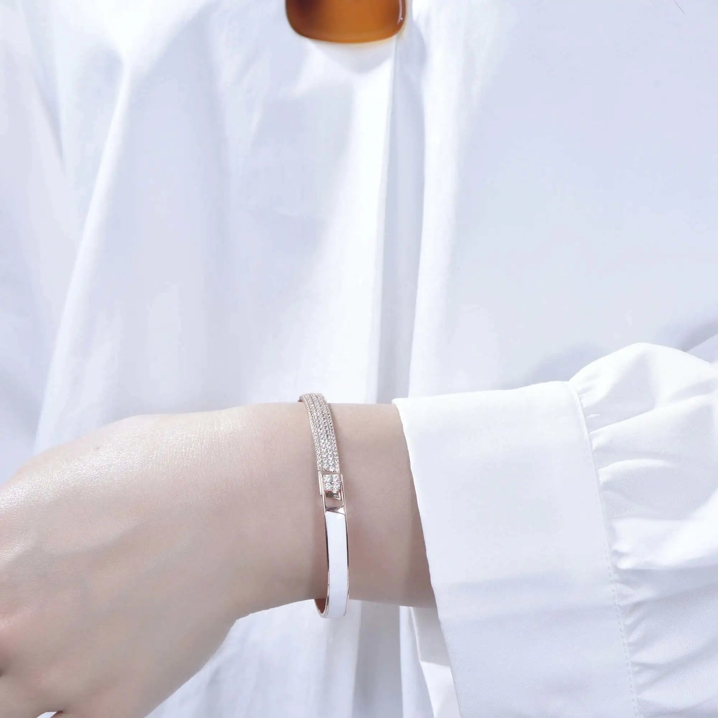 Wholesale Silver CZ Simple Bangle Bracelets for Women