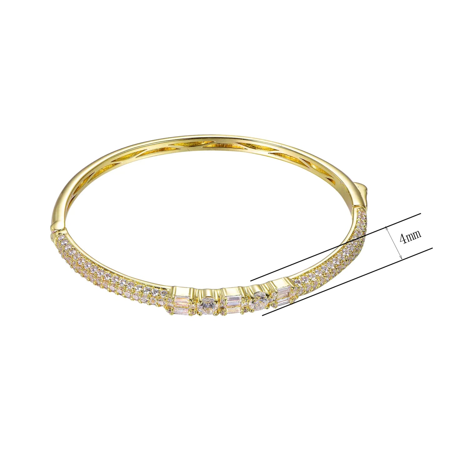 Wholesale Silver CZ Simulated Diamond Simple Design Bangles