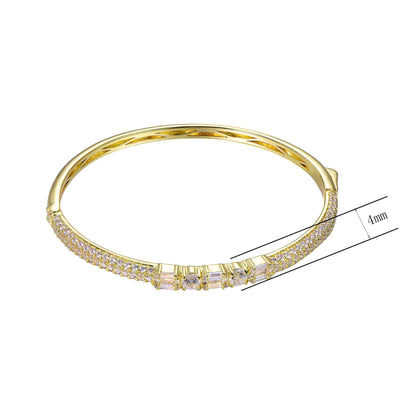 Wholesale Silver CZ Simulated Diamond Simple Design Bangles