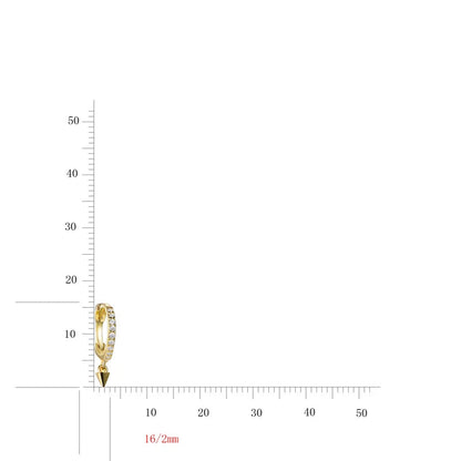 Wholesale Silver CZ Small Huggie Spike Hoop Earrings