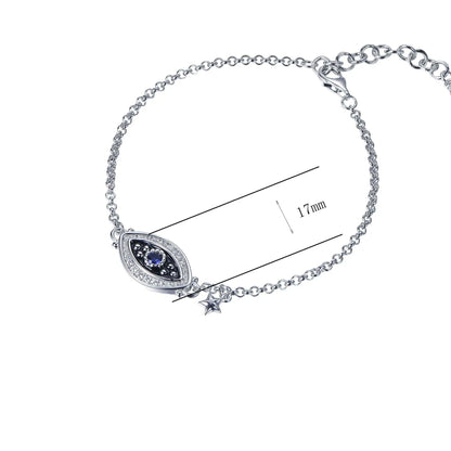 Wholesale Silver CZ & Spinel Blue Evil Eye Bracelet​