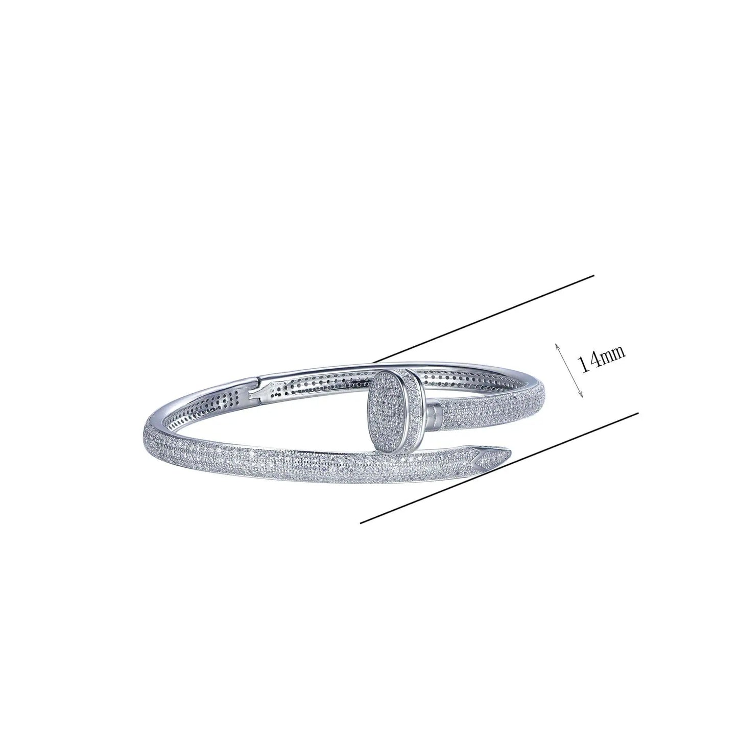 Wholesale Silver CZ Statement Nail Bangle Bracelet