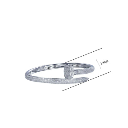 Wholesale Silver CZ Statement Nail Bangle Bracelet
