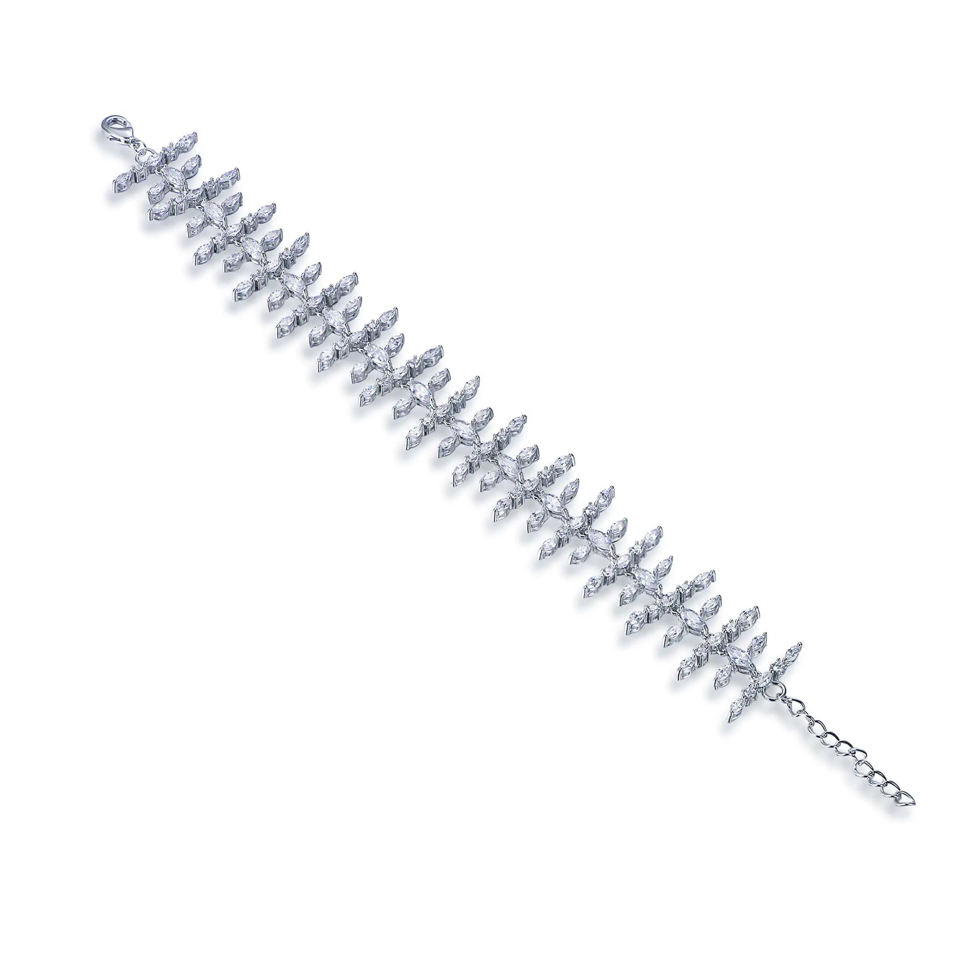 Wholesale Silver CZ Trim Chain Adjustable Personalized Chain Bracelets
