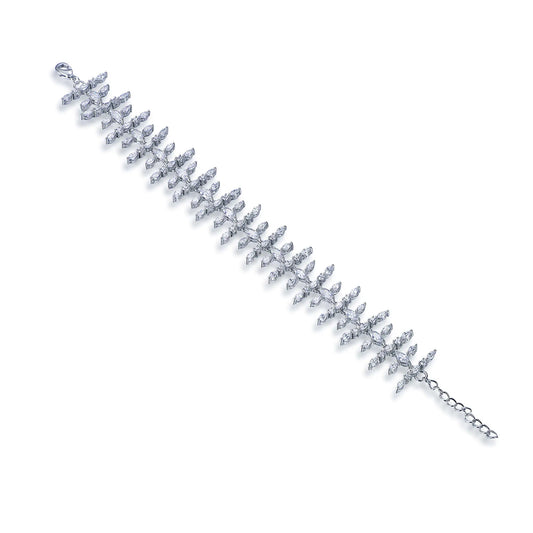 Wholesale Silver CZ Trim Chain Adjustable Personalized Chain Bracelets