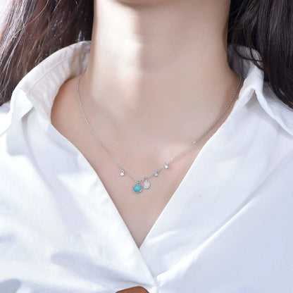 Wholesale Silver Clavicle Chain Round Circle Pendant for Women