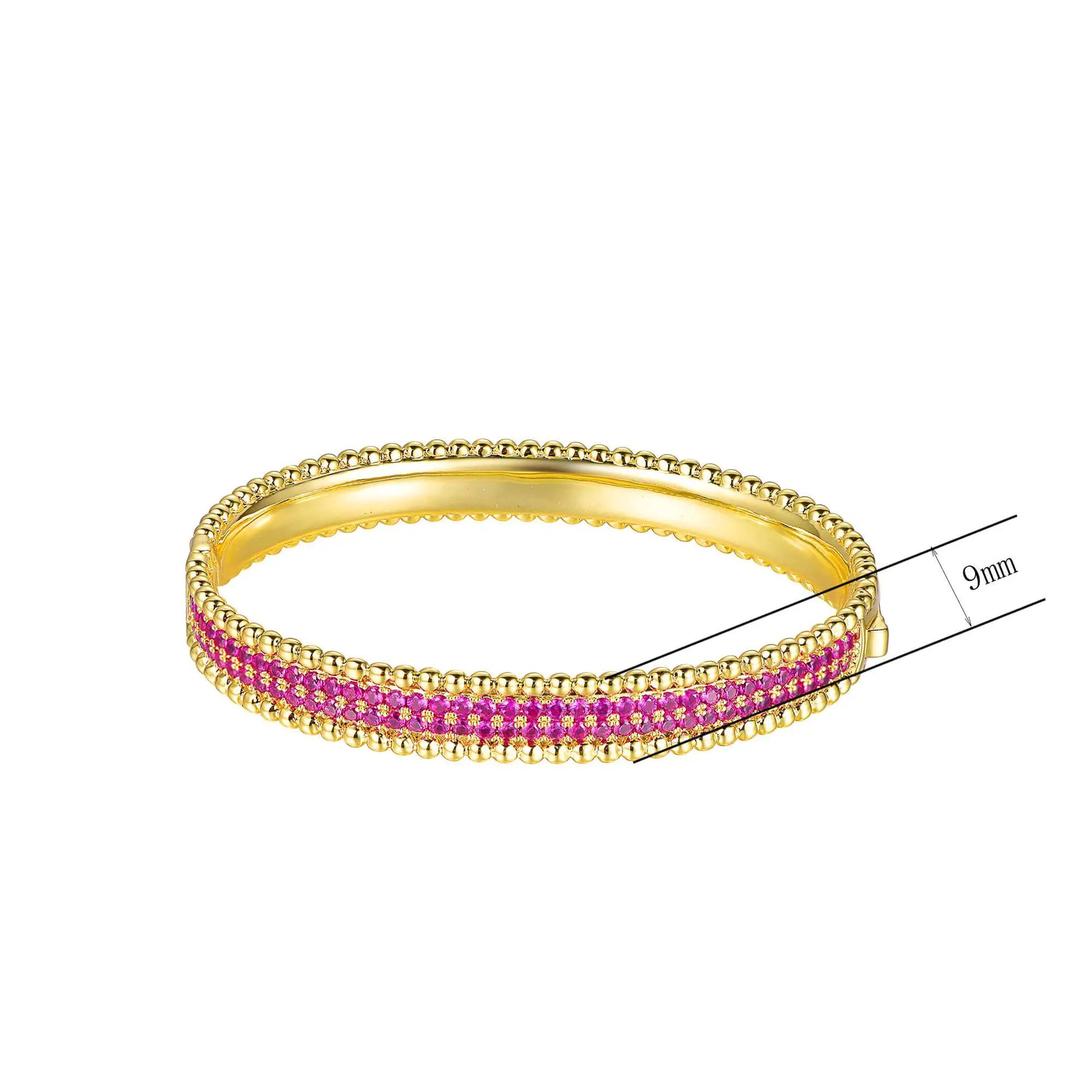 Wholesale Silver Corundum Lab Created Ruby Bangle Bracelet​