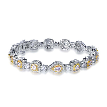 Wholesale Silver Cubic Zircon Geometric Unique Tennis Bracelets