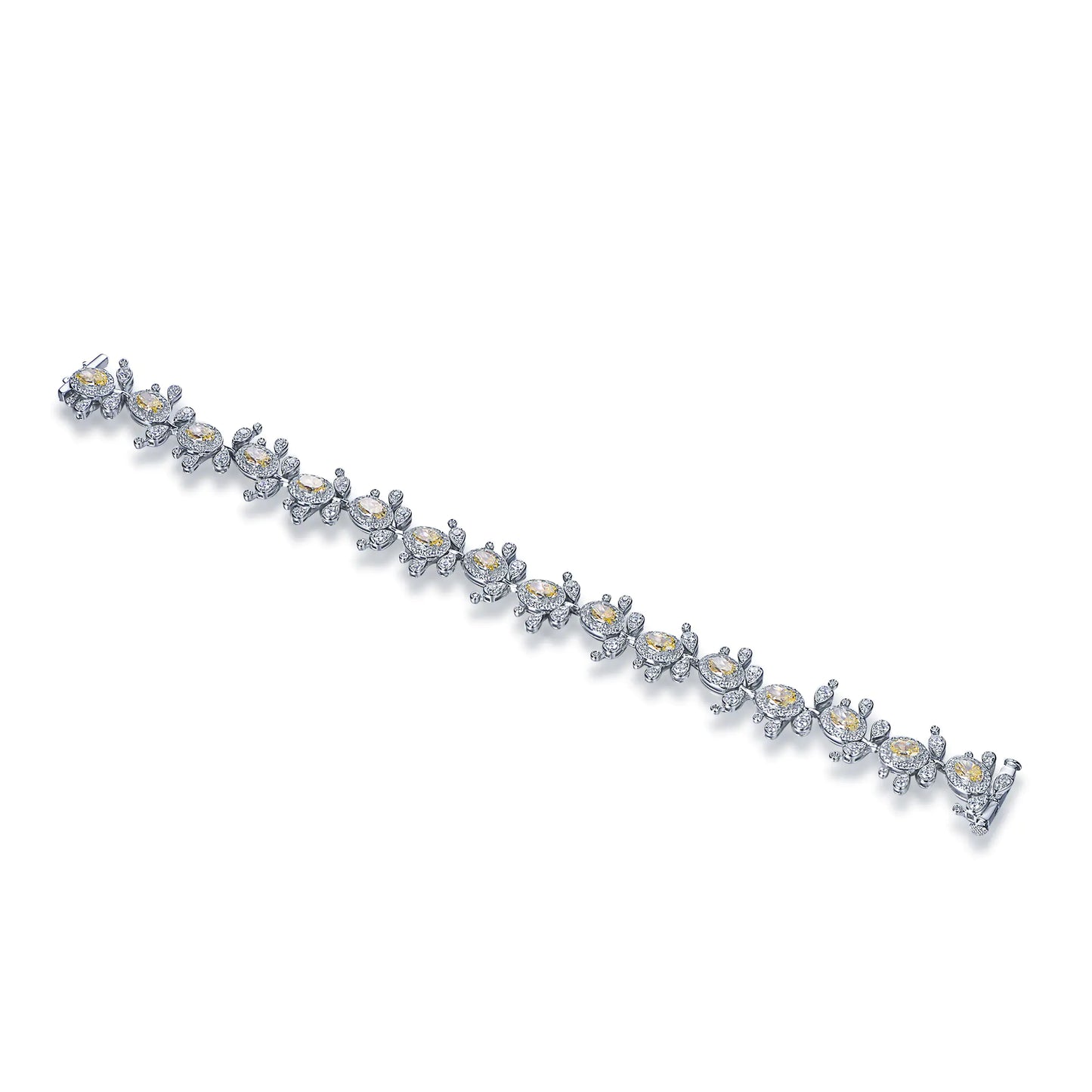 Wholesale Silver Cubic Zircon Lab Created Citrine Unique Tennis Bracelets