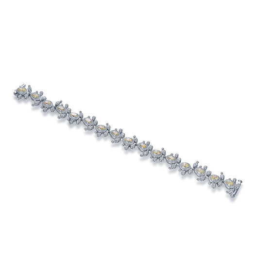 Wholesale Silver Cubic Zircon Lab Created Citrine Unique Tennis Bracelets