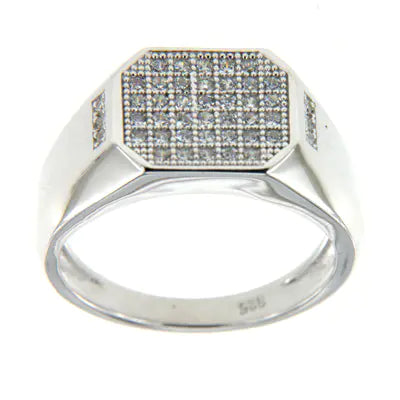 Wholesale Silver Cubic Zircon Lab Created Diamond Hip Hop Vintage Cluster Ring​