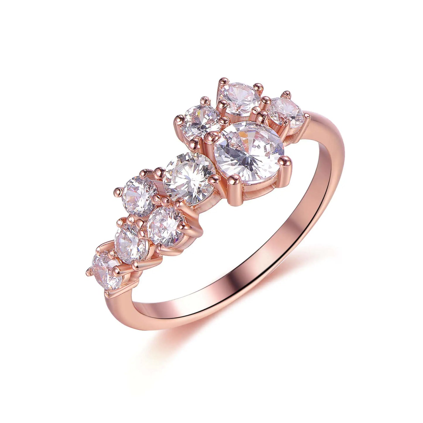 Wholesale Silver Cubic Zircon Lab Created Diamond Simple Multi Stone Rings