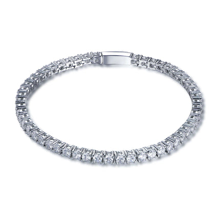 Wholesale Silver Cubic Zircon Lab Created Round Diamond Tennis Bracelet