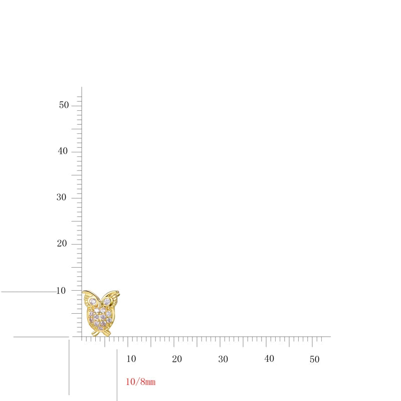 Wholesale Silver Cubic Zircon Paved Nature-Inspired Owl Stud Earrings