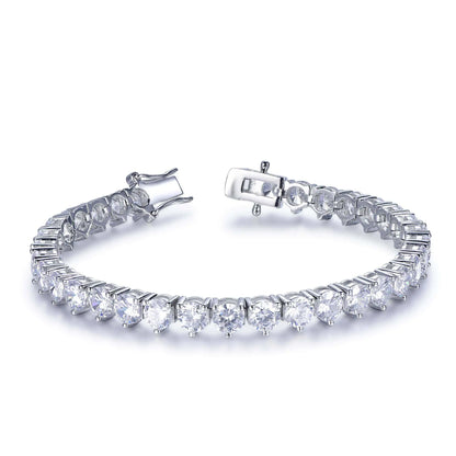 Wholesale Silver Cubic Zircon Round Cut Lab Diamond Tennis Bracelet