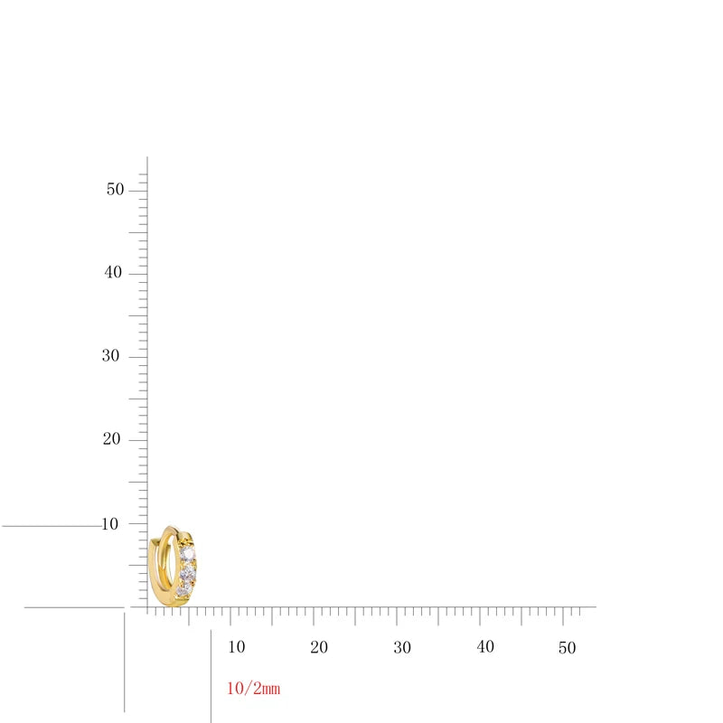 Wholesale Silver Cubic Zircon Round Small Hoop Huggie Earrings​