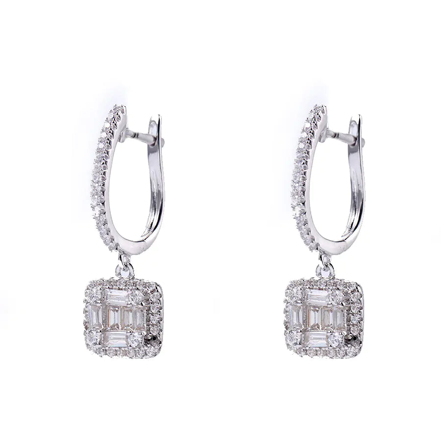 Wholesale Silver Cubic Zircon Simple Earrings Lab Created Diamond Jewelry Sets​