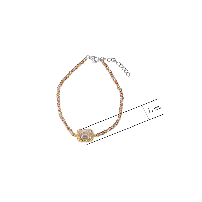 Wholesale Silver Cubic Zircon Small Beaded Bracelets​