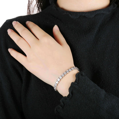 Wholesale Silver Cubic Zircon Solitaire Swirl S Wave Tennis Bracelet​ for Women