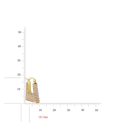 Wholesale Silver Cubic Zircon Unique Design Geometric Hoop Earrings