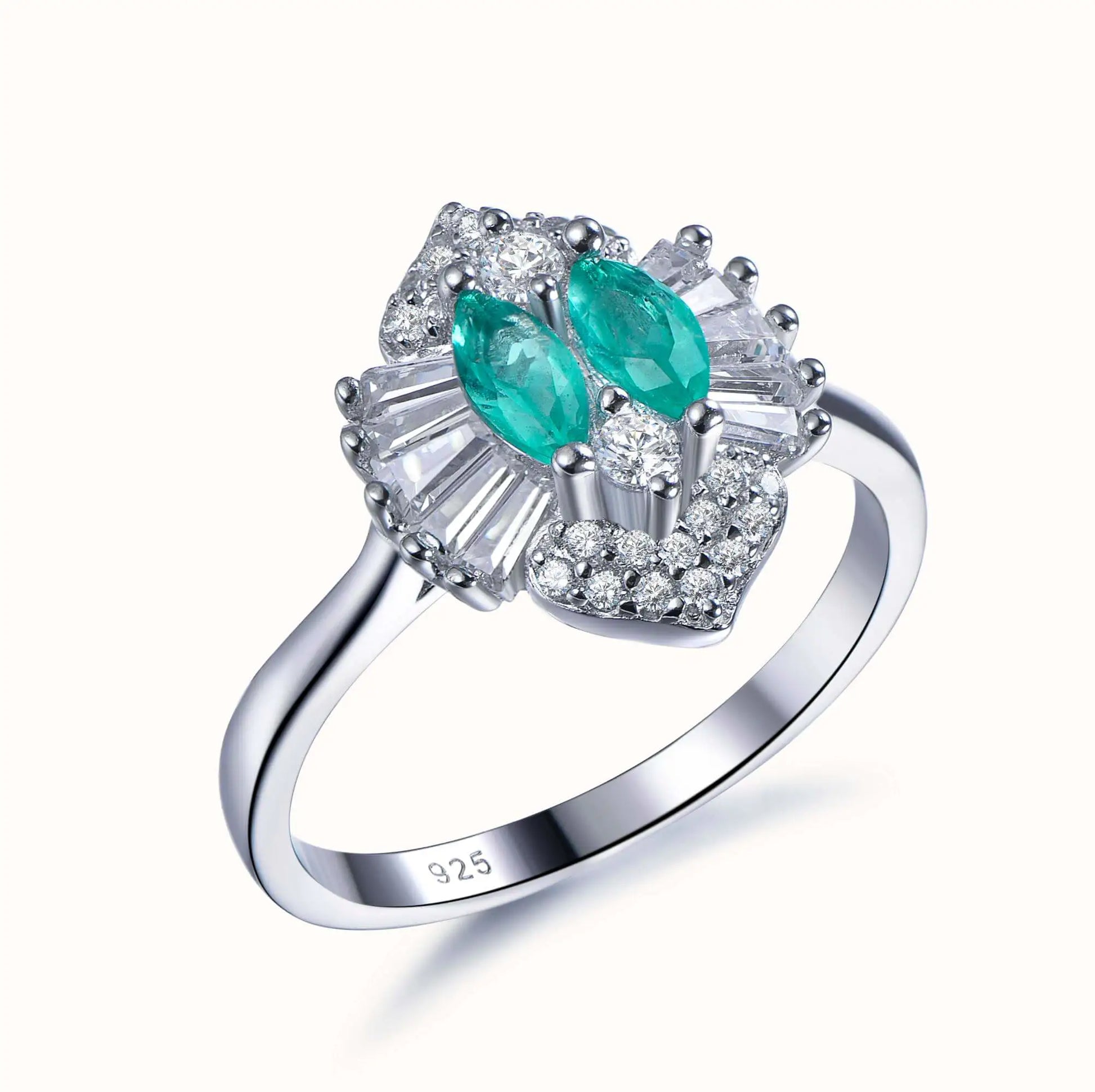 Wholesale Silver Cubic Zircon Vintage Inspired Mixed Cut Gem Stone Rings