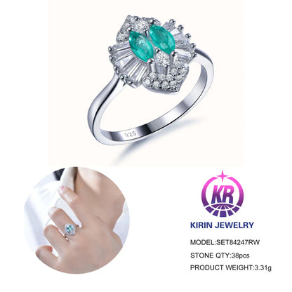 Wholesale Silver Cubic Zircon Vintage Inspired Mixed Cut Gem Stone Rings for Women