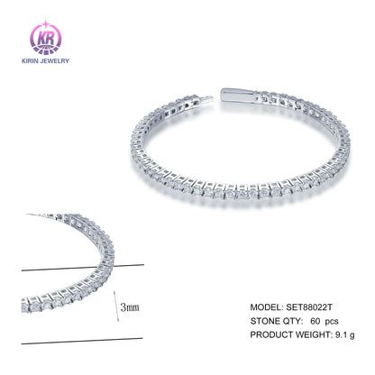 Wholesale Silver Cubic Zirconia Round Lab Diamond Classic Tennis Bracelet​ for Women