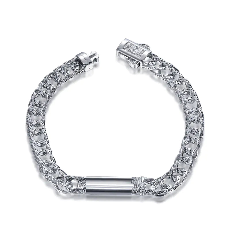 Wholesale Silver Curb Link Chain Bar Personalized Bangle Bracelet