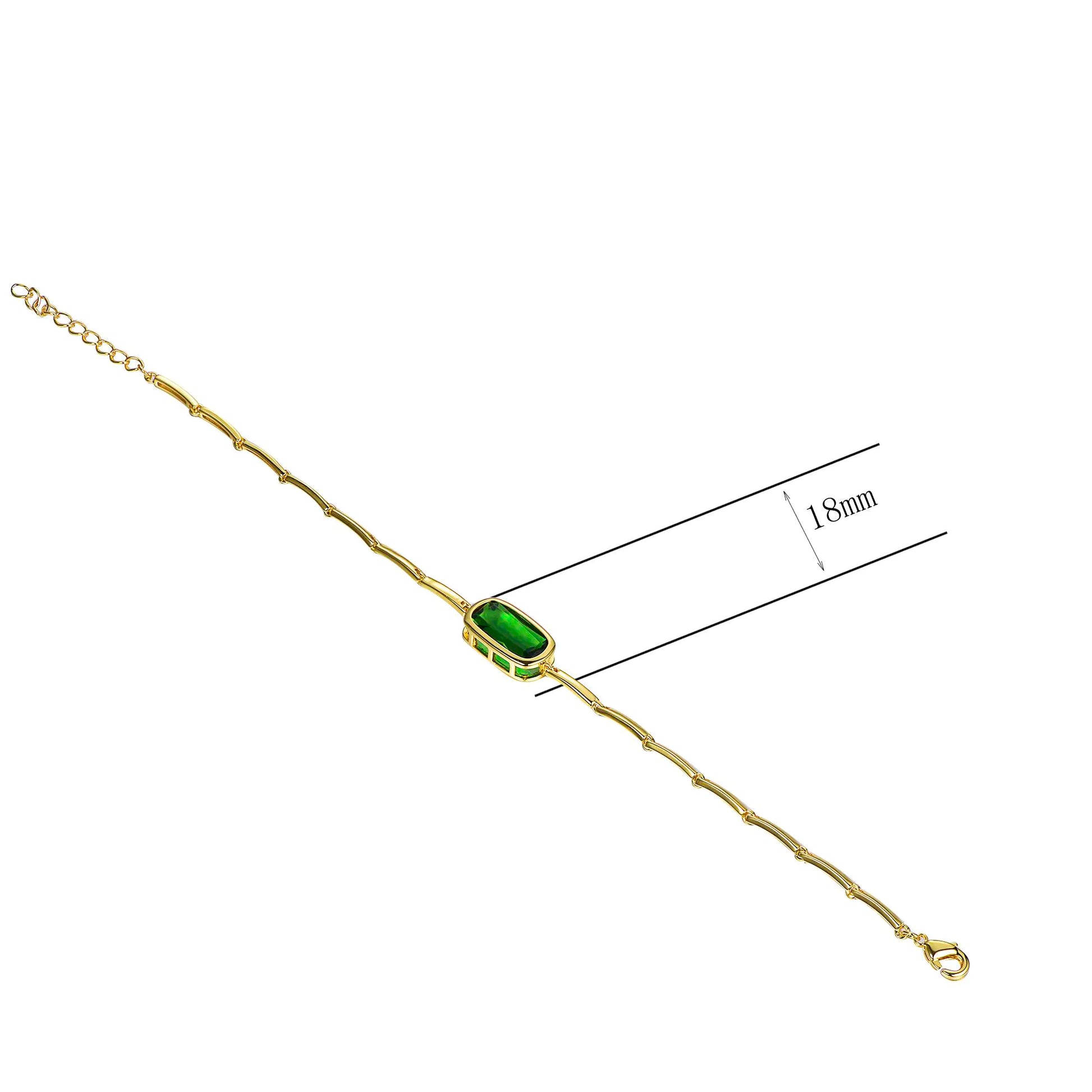 Wholesale Silver Curved Line Lab Created Emerald Bracelet​