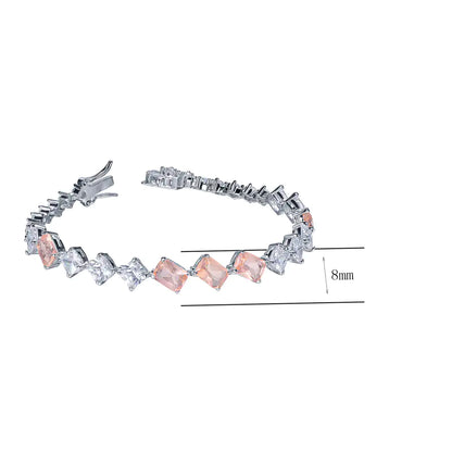 Wholesale Silver Dual Color Gemstone Tennis Bracelets
