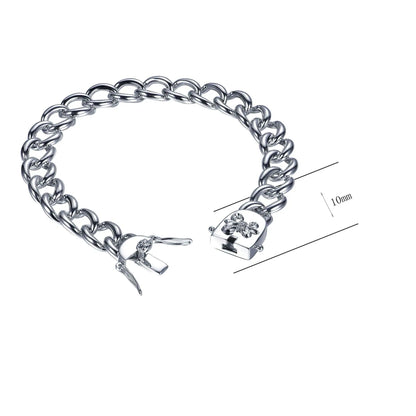 Wholesale Silver Enamel Curb Line Cuban Tennis Bracelet​