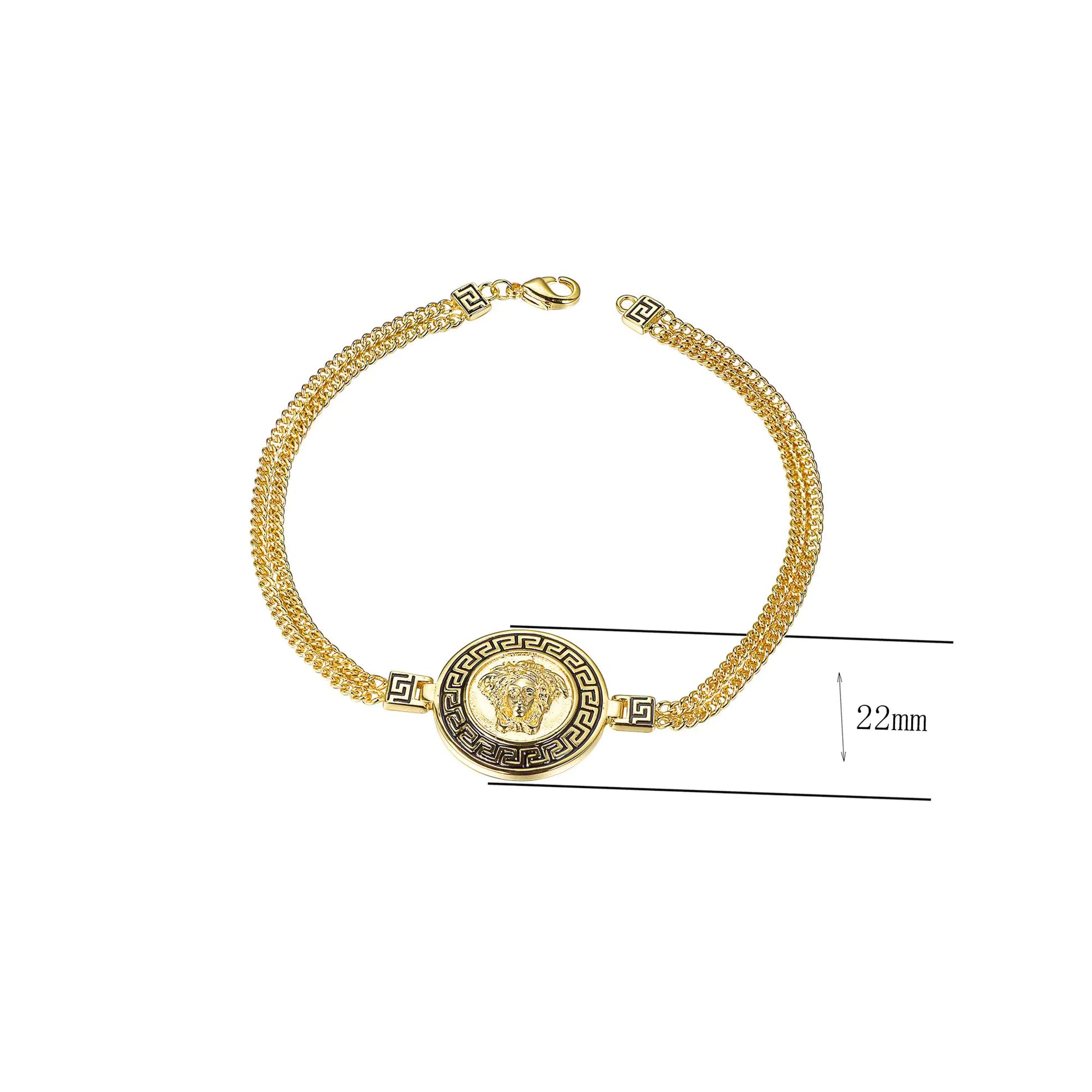 Wholesale Silver Enamel Egyptian Medusa Chain Bracelet​