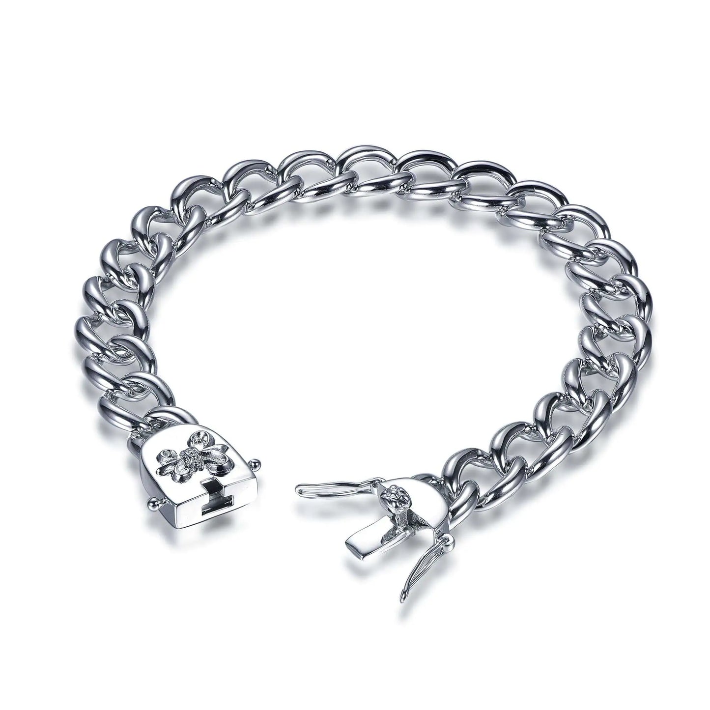 Wholesale Silver Enamel Simple Curb Line Cuban Tennis Bracelet​