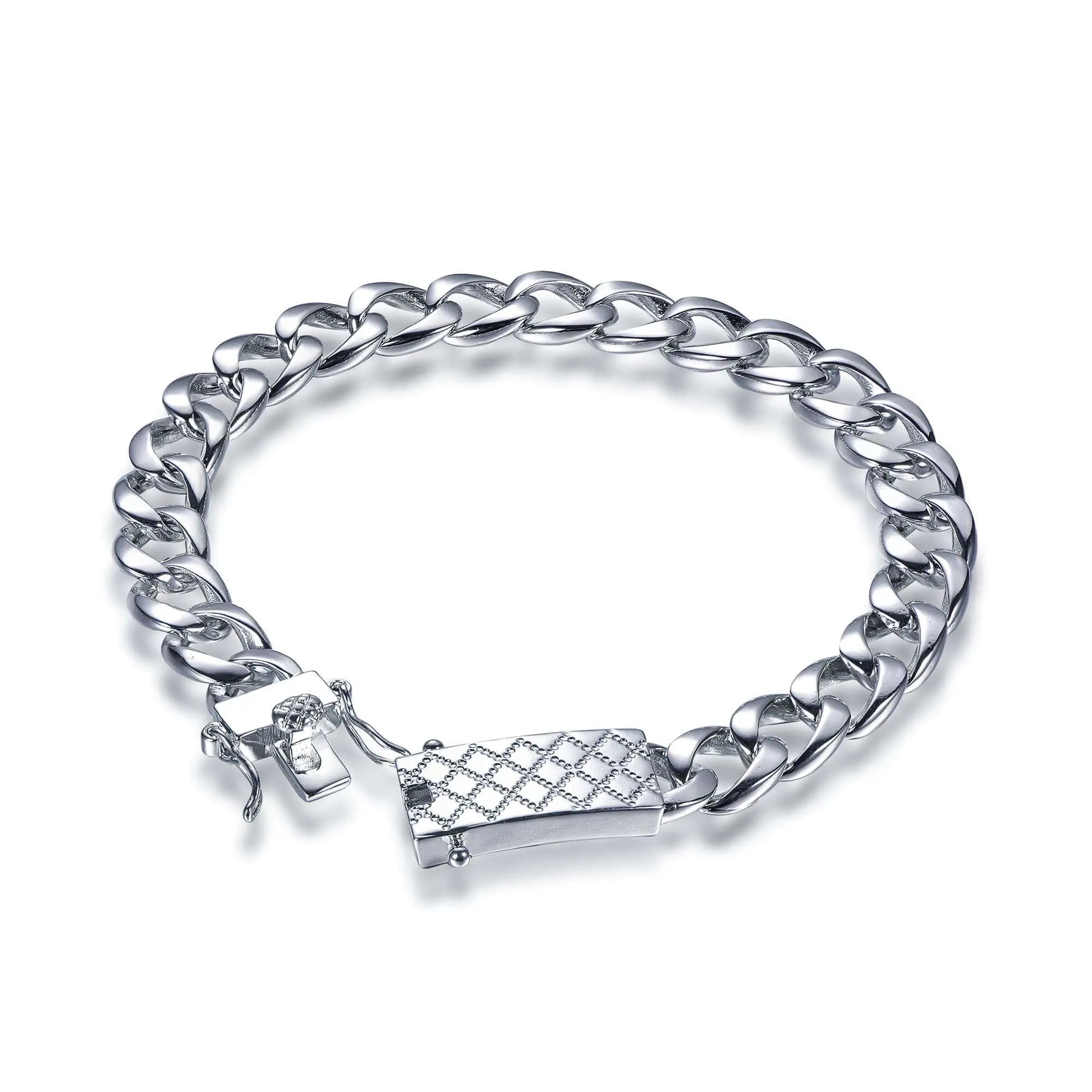 Wholesale Silver Enamel Thick Curb Miami Cuban Link Bracelets