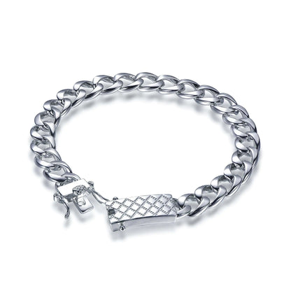 Wholesale Silver Enamel Thick Curb Miami Cuban Link Bracelets