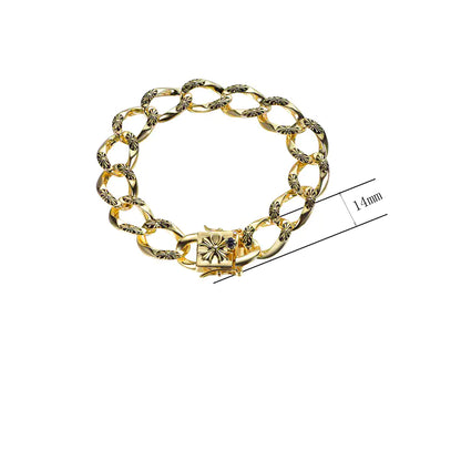 Wholesale Silver Enamel Unique Design Cuban Link Bracelet