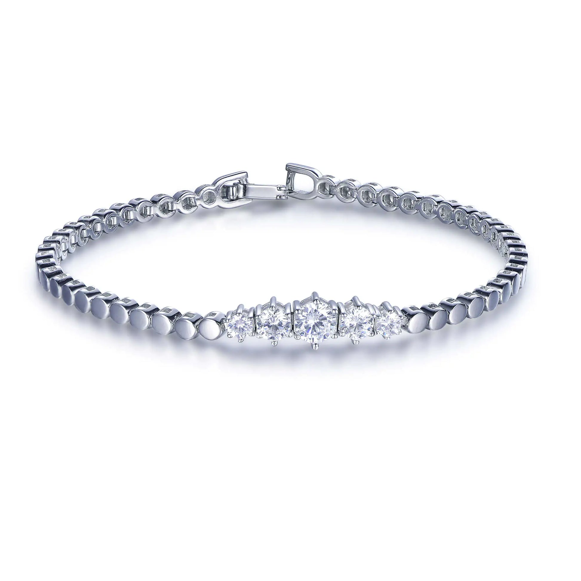 Wholesale Silver Five Cubic Zircon Personalized Tennis Bracelet