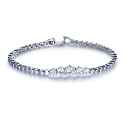 Wholesale Silver Five Cubic Zircon Personalized Tennis Bracelet