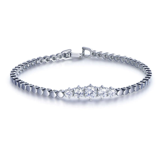 Wholesale Silver Five Cubic Zircon Personalized Tennis Bracelet