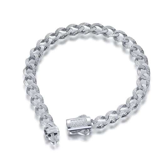 Wholesale Silver Flat Curb Thick Minimalist Cuban Link Bracelets