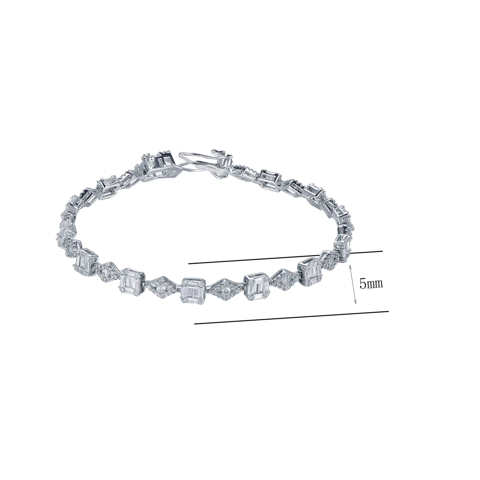 Wholesale Silver Geometric Irregular Shaped Tennis Bracelet