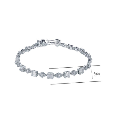 Wholesale Silver Geometric Irregular Shaped Tennis Bracelet