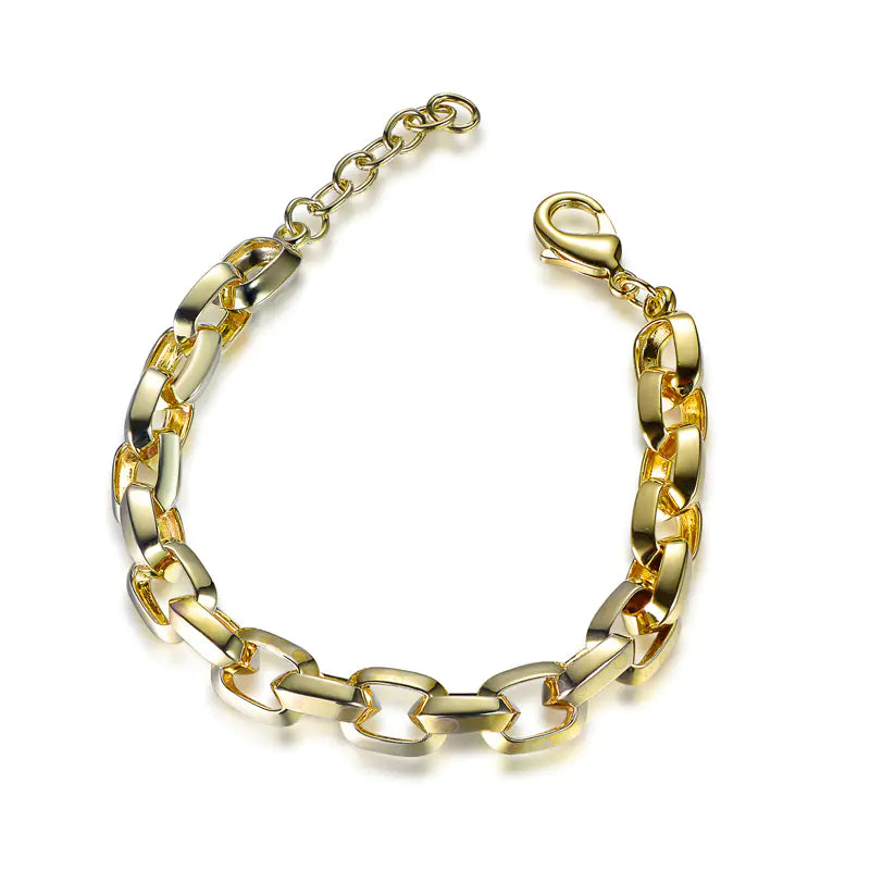 Wholesale Silver Gold Plated Adjustable Angular Link Chunky Chain Bracelet​