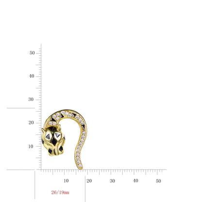 Wholesale Silver Gold Plated Animal Leopard Head Earrings