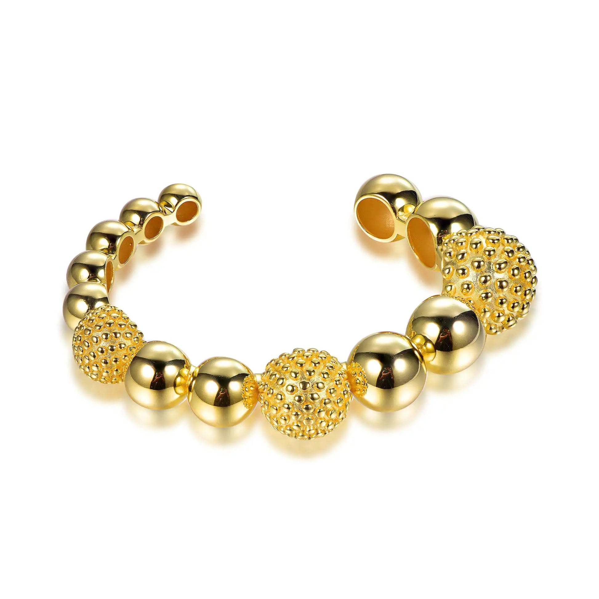 Wholesale Silver Gold Plated Beaded Cuff Bracelet Bangle