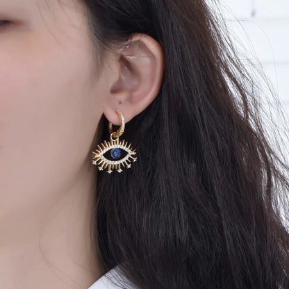 Wholesale Silver Gold Plated Blue Evil Eye Earrings for Women