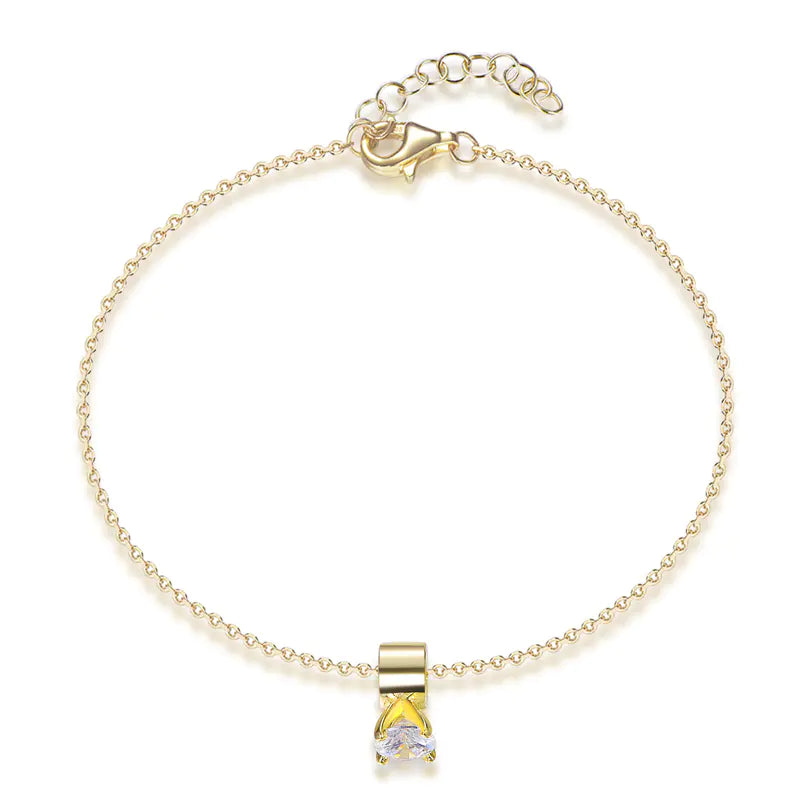 Wholesale Silver Gold Plated CZ Adjustable Created Diamond Solitaire Bracelet