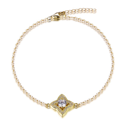 Wholesale Silver Gold Plated CZ Adjustable Lab Created Diamond Star Bracelet​